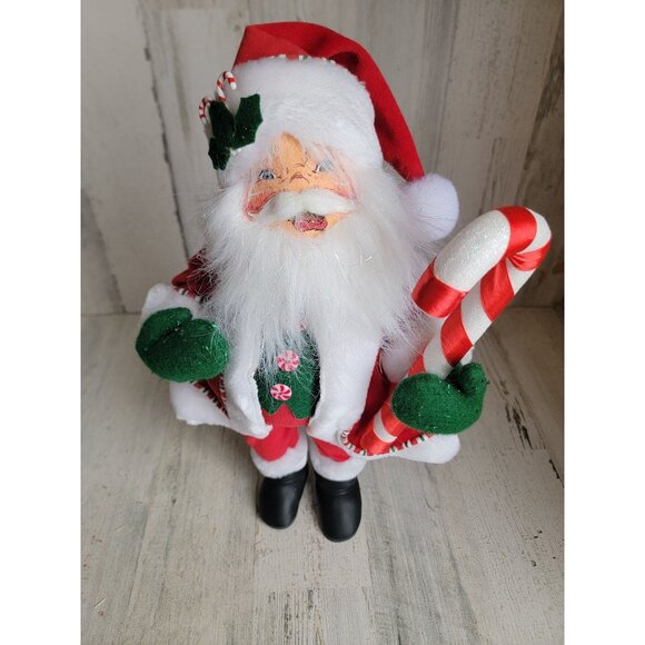 Annalee peppermint santa claus candy cane‎ Xmas vintage...